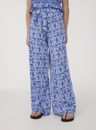Pantaloni wide leg fantasia etnica