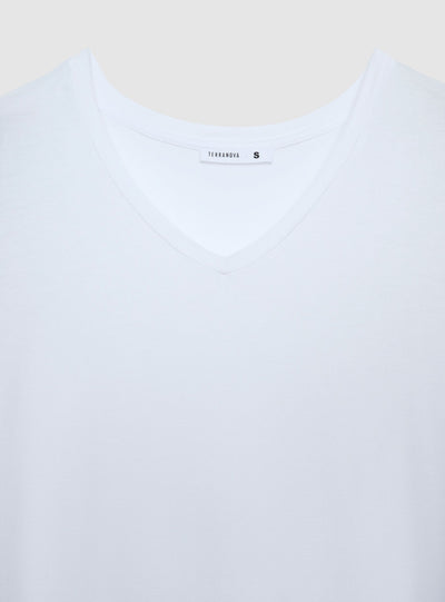 T-shirt tinta unita scollo a V