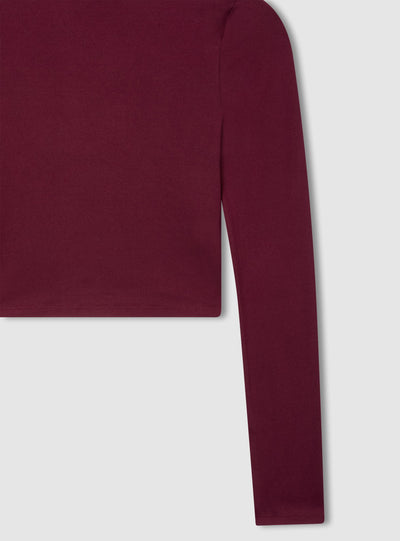 Crop turtleneck T-shirt