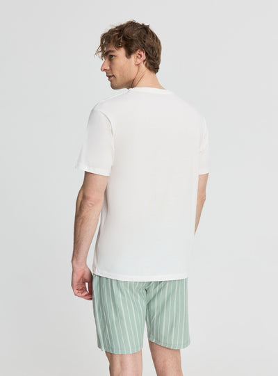 Set pigiama con t-shirt e bermuda a righe