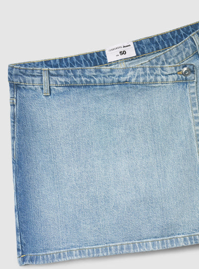 Skort in denim a portafoglio