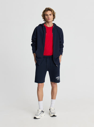 Sweat shorts with print and drawstring