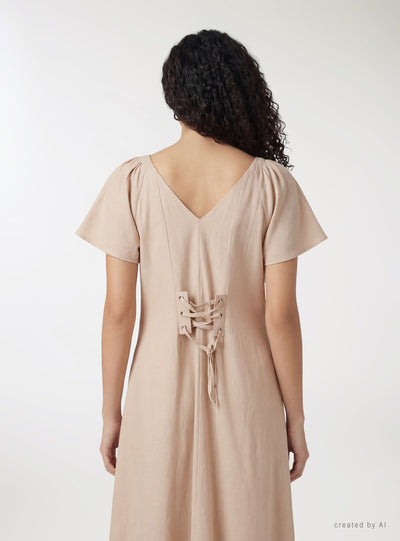 Robe longue effet lin