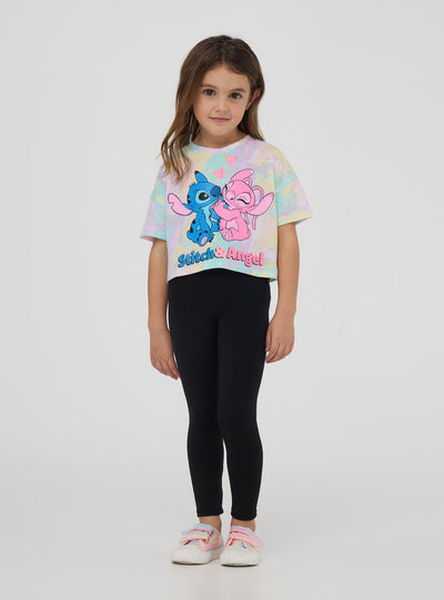 T-shirt colorata con stampa Stitch e Angel®