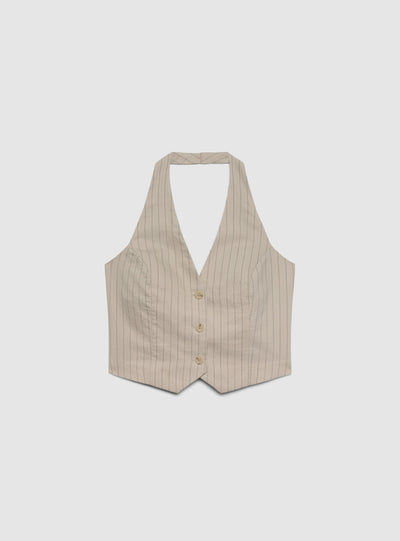 Gilet halter crop a righe