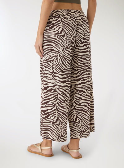 Pantaloni cropped ampio stampa zebrata
