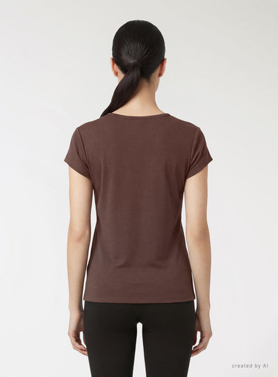 Elastisches einfarbiges T-Shirt