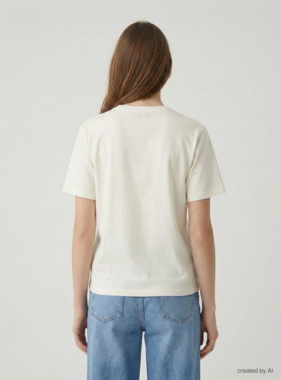 Wide T-shirt with embroidered college print