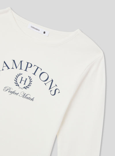 T-shirt crop stampa college
