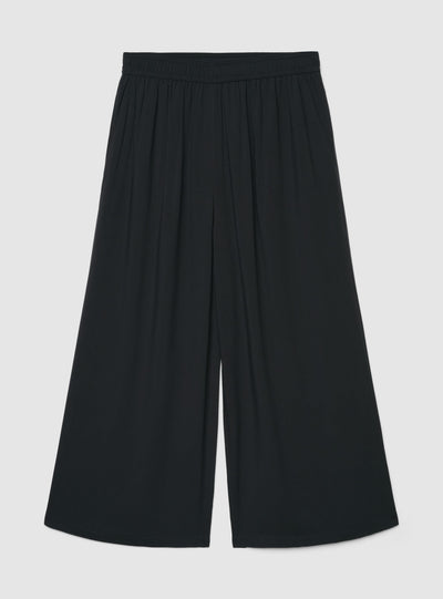 Pantaloni crop palazzo a tinta unita