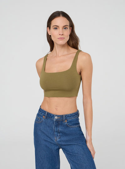 Pack 2 top bra con scollo quadrato