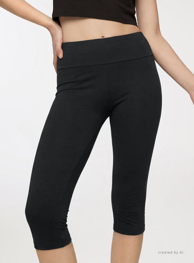Leggings capri a tinta unita