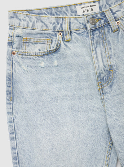 Jeans mom avec déchirures