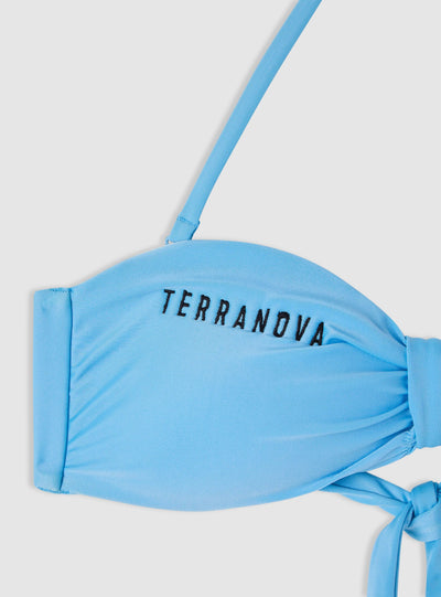 Reggiseno bikini a fascia con ricamo logo TRN