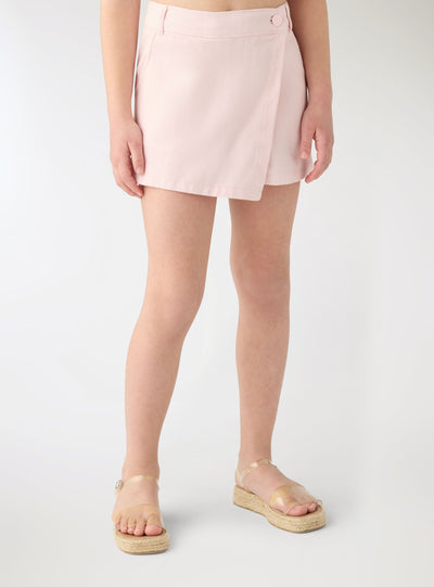 Skort tinta unita con effetto portafoglio