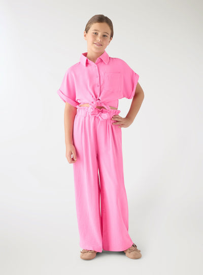 Pantaloni wide leg con coulisse