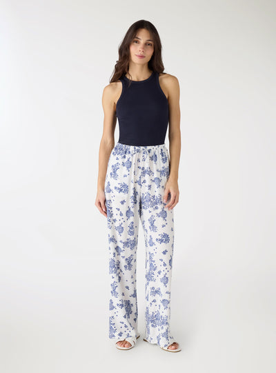 Pantaloni wide leg con stampa paisley