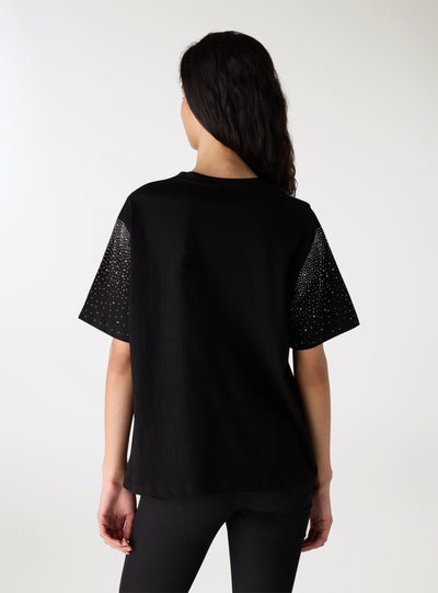 Maxi-fit T-shirt with gradient appliqués