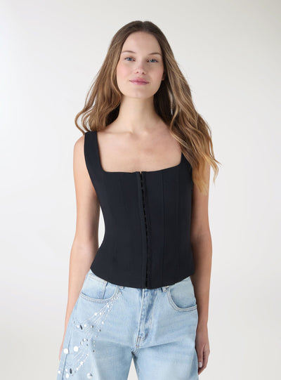Solid colour top corset with hooks