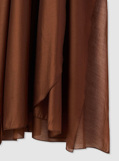 Vestito lungo con scollo all’americana e fiocco