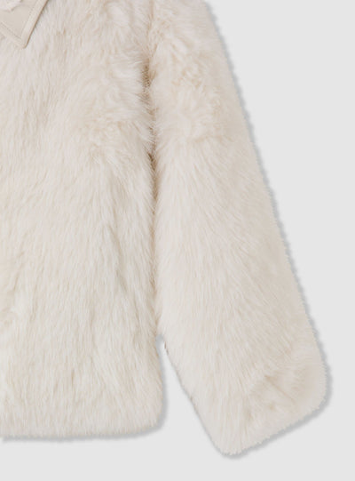 Giacca corta in pelliccia sintetica con zip