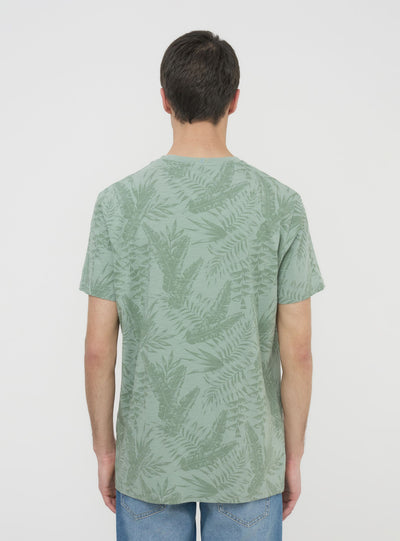 T-shirt con stampa palme all-over