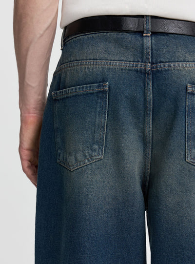 Solid colour balloon fit jeans