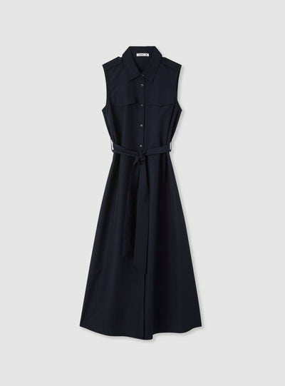 Vestito chemisier smanicato con cintura
