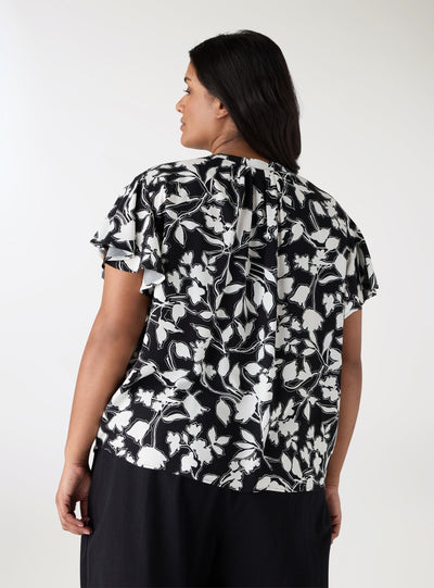 Blusa con stampa floreale