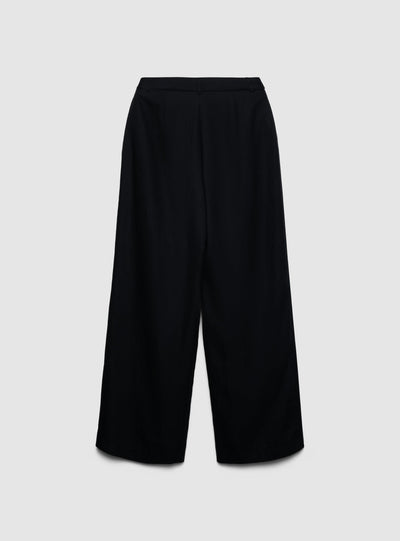 Pantaloni wide leg con tasca pattina