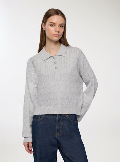 Maglia polo con trecce