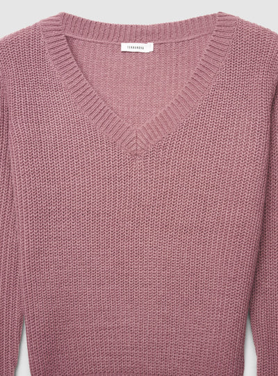 Maglia a costa inglese con scollo a v