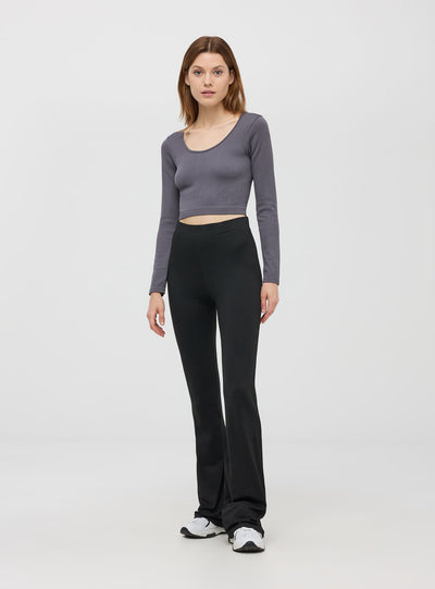 T-shirt crop a costine seamless