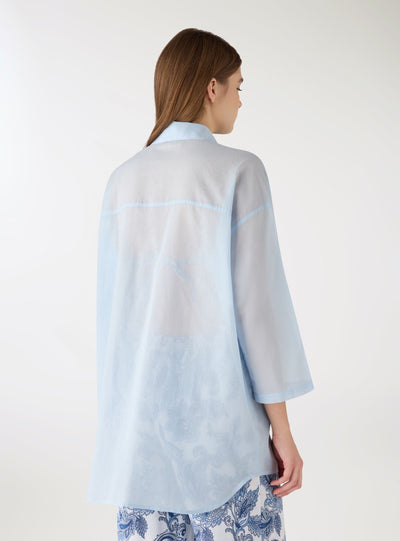 Camicia maxi a tinta unita