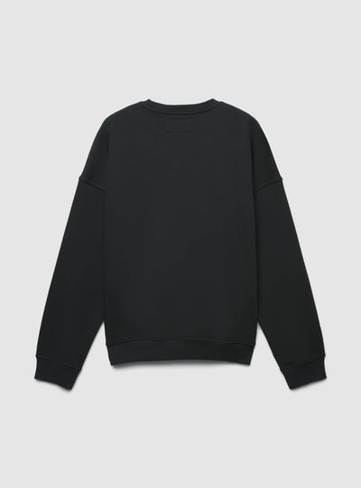 Felpa patch similpelle boxy fit