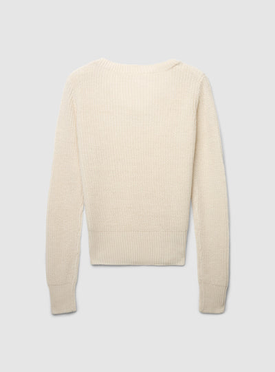 Maglia a costa inglese con scollo a v