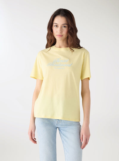 Loose T-shirt with embroidered lettering