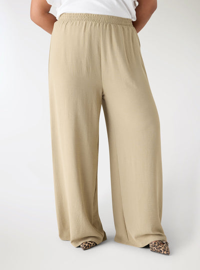 Pantaloni wide leg a tinta unita