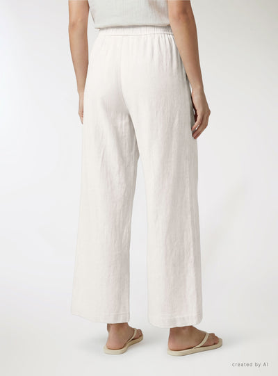 Pantaloni wide leg in cotone