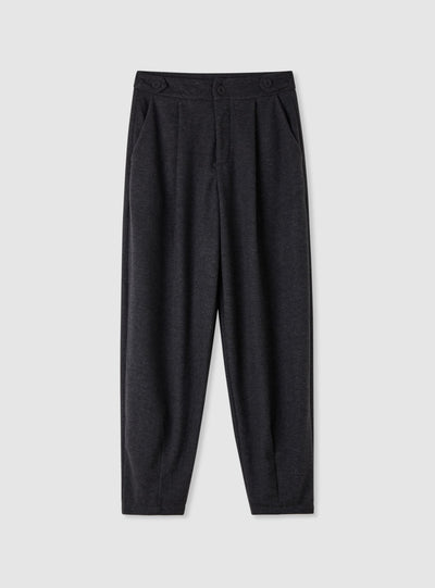 Pantaloni barrel a tinta unita
