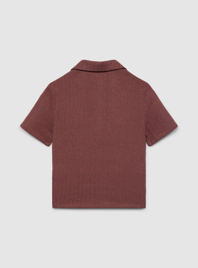 T-shirt polo effetto crochet