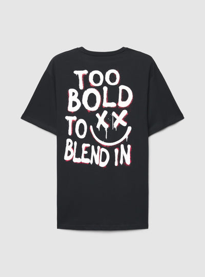 T-shirt con stampa graffito fronte e retro