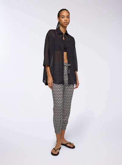 Ethnic pattern jogger trousers