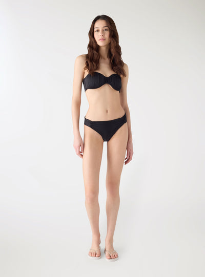 Reggiseno bikini a fascia arricciata con laccetti