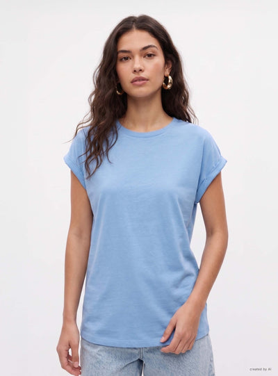 Camiseta amplia de viscosa