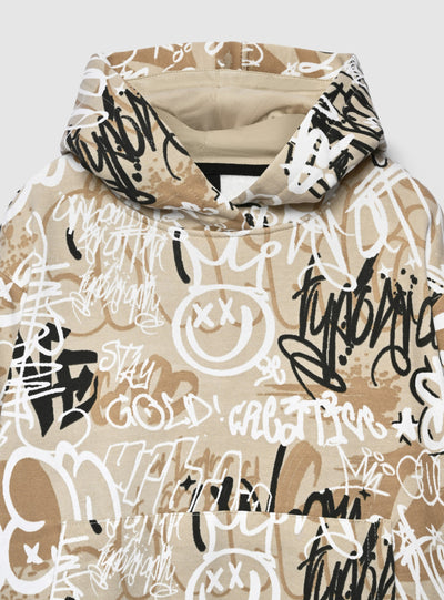 Hoodie with graffiti print