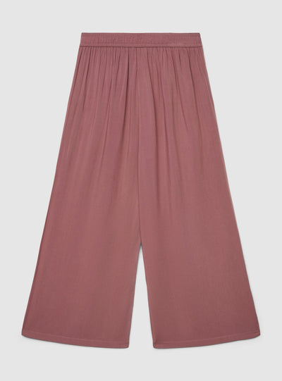 Pantaloni crop palazzo a tinta unita