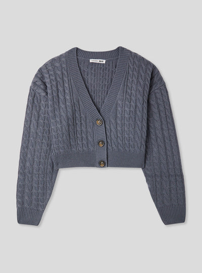Cardigan crop con motivo a trecce