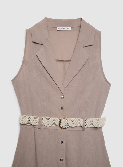 Vestito chemisier lungo con cintura