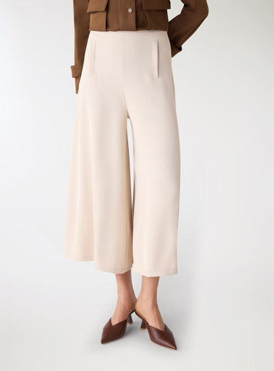 Pantaloni-gonna crop a tinta unita